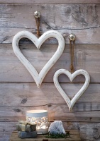 White Chunky Hanging Heart (Large) by Retreat